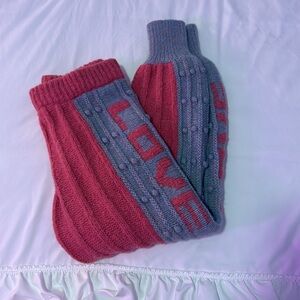 Love Shack Fancy Knit Pink Love Sweatpants- Size Medium